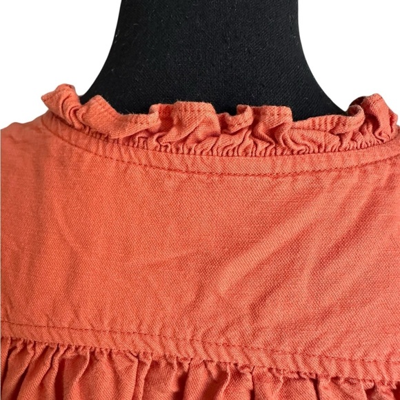 Free People Sweet Things Orange Tie Front Top Size XS - Picture 8 of 17